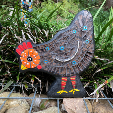 Mosaic Chicken - Upcycled Garden Art