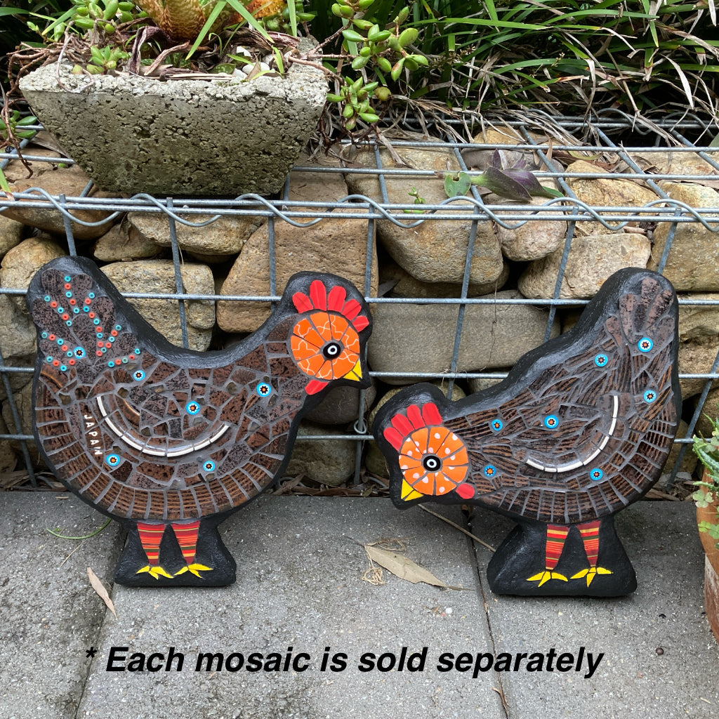 Mosaic Chicken - Upcycled Garden Art