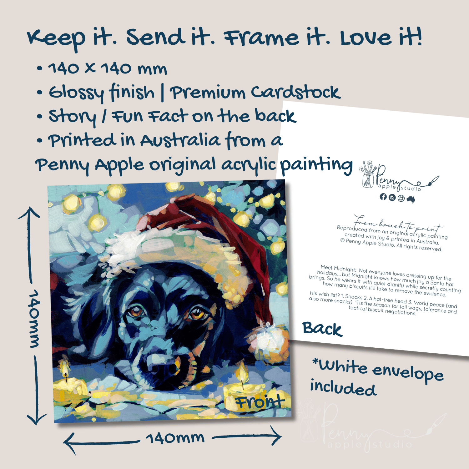 Christmas Labrador Greeting Card – Bold Puppy Dog Art