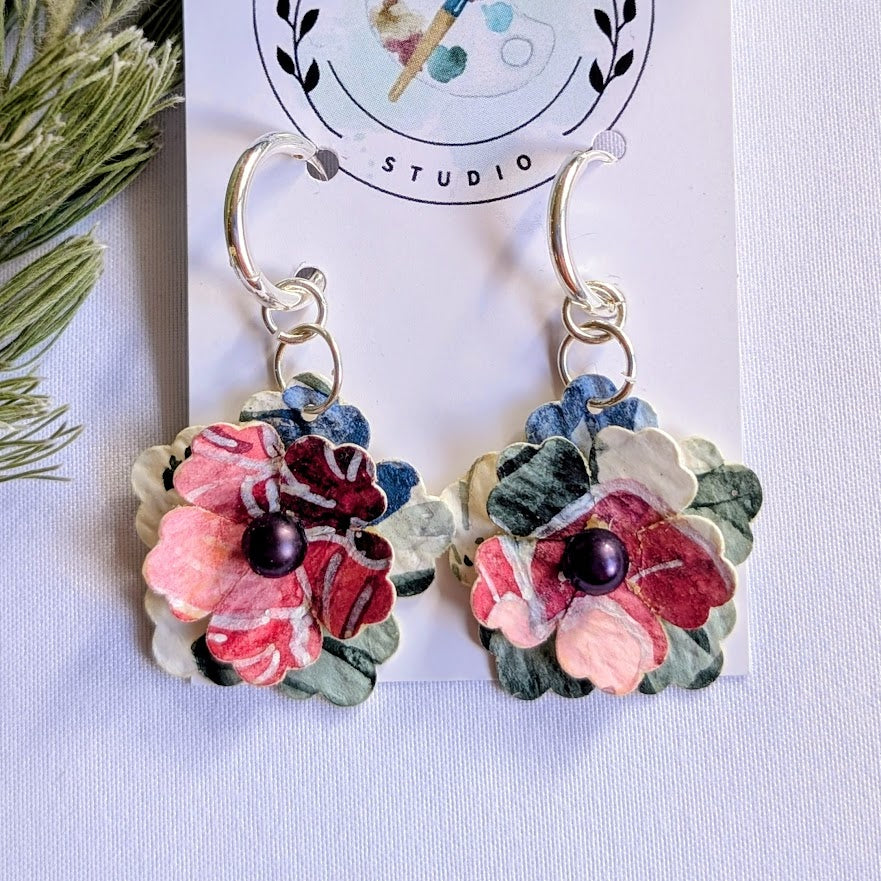 Paper Flower Earrings – Festive Florals