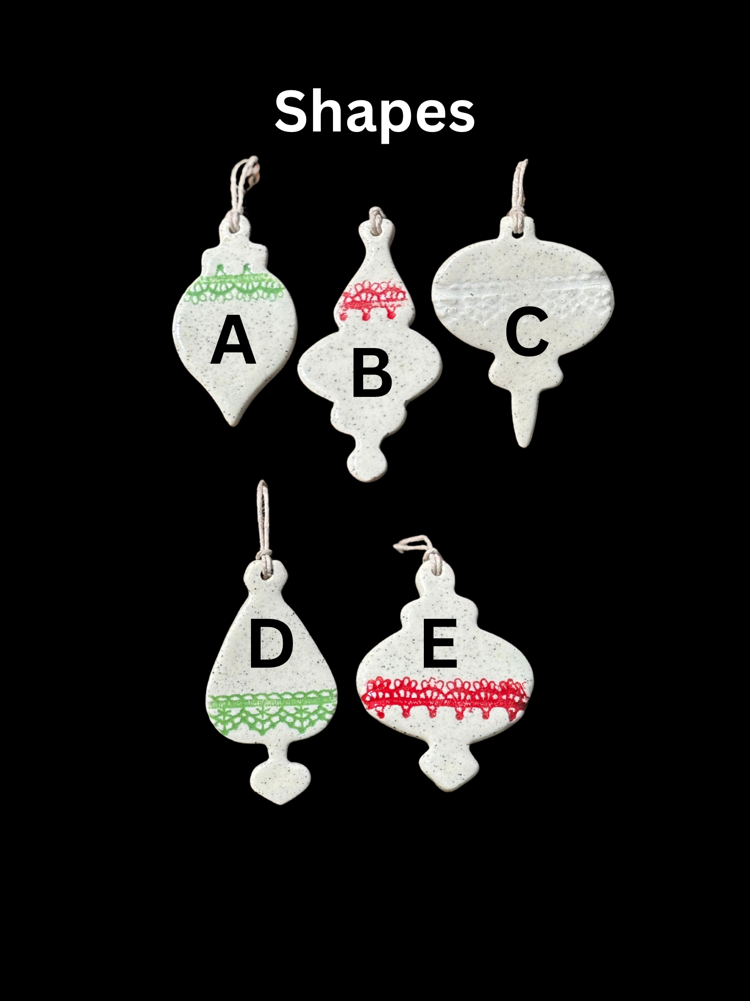 Ceramic Lace Christmas Decorations