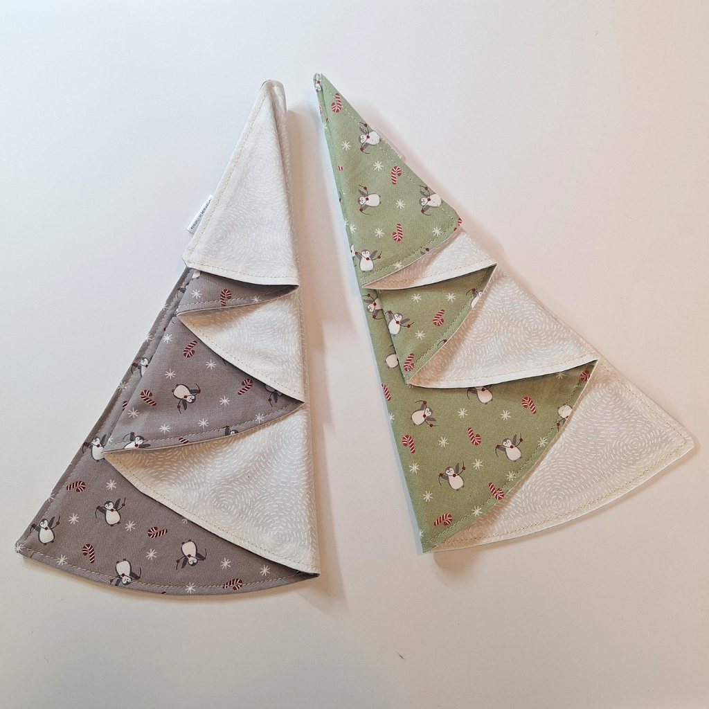 Reversible custom Christmas tree napkins