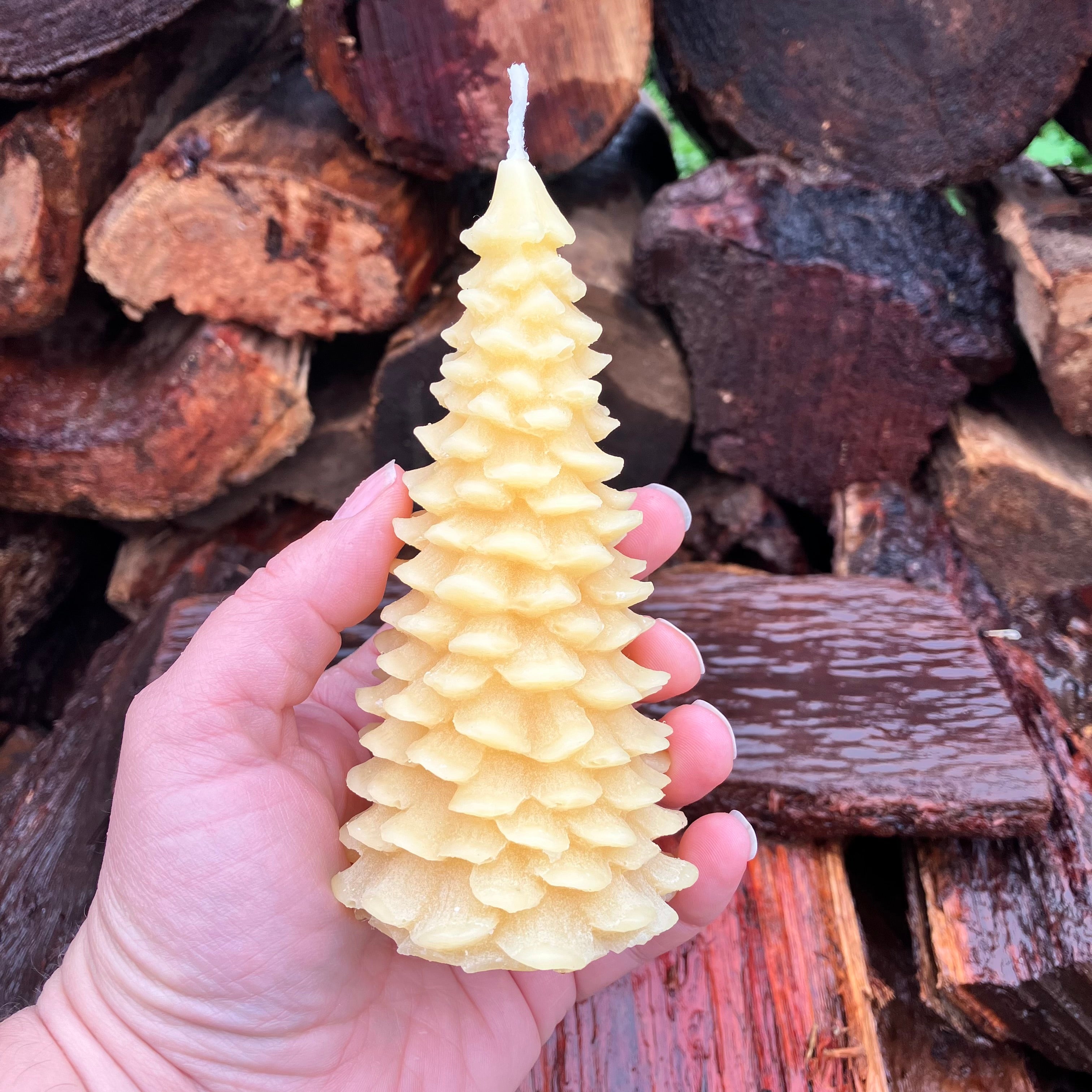 Christmas Tree Beeswax Candle (Traditional Pine Tree)