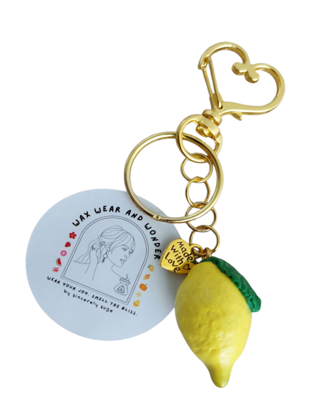 Bag Charms and Key Rings - Fruit Themed Solo in Gold/Silver Tone