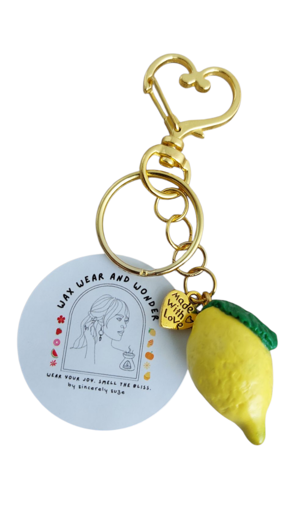 Bag Charms and Key Rings - Fruit Themed Solo in Gold/Silver Tone