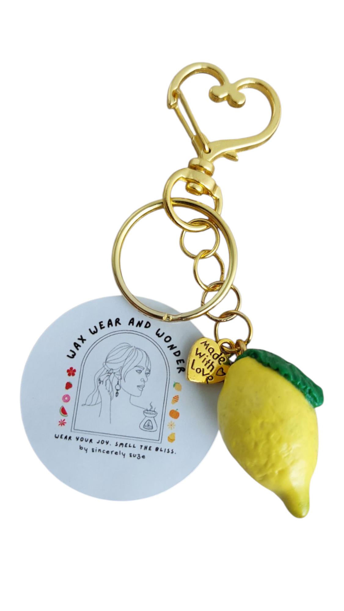 Bag Charms and Key Rings - Fruit Themed Solo in Gold/Silver Tone