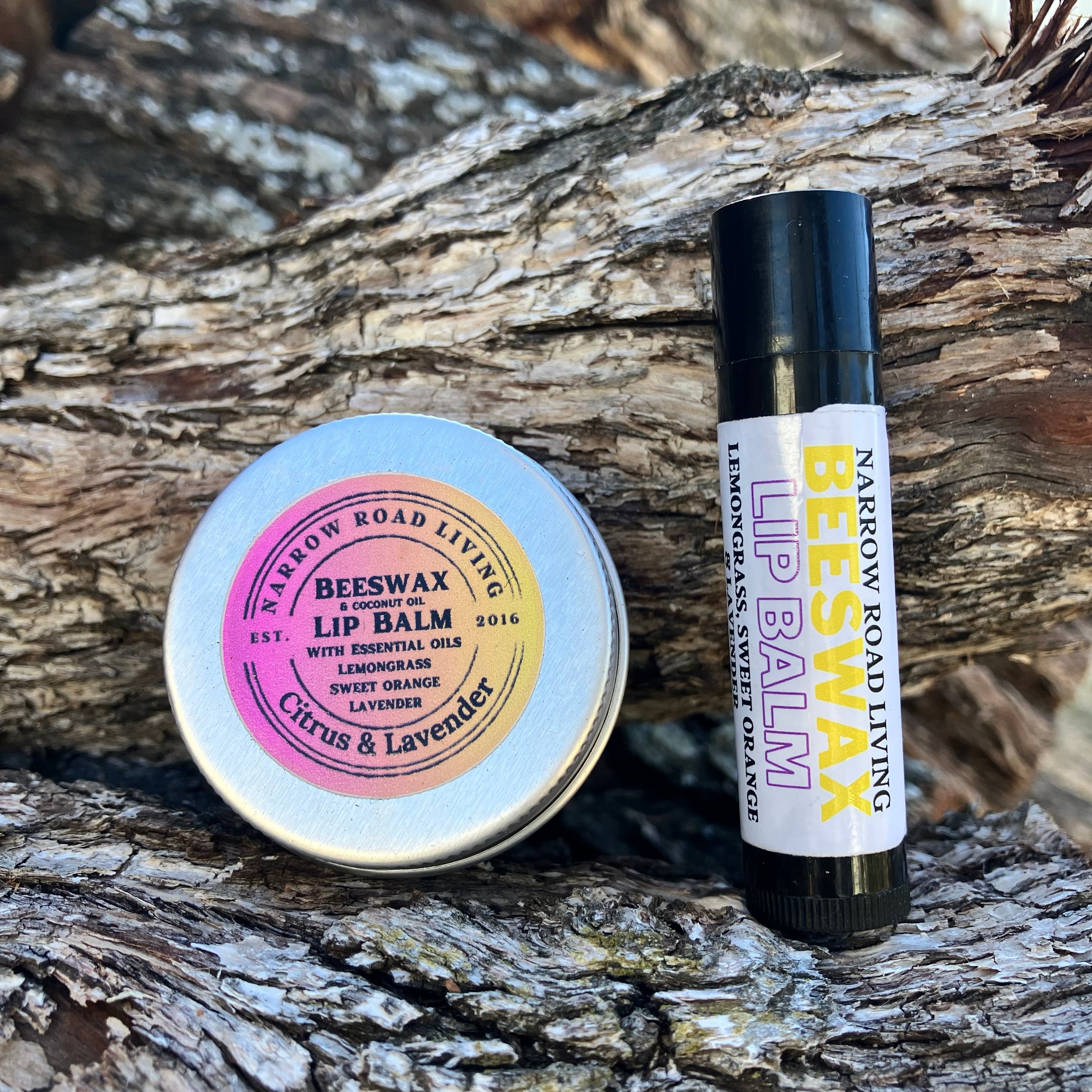 Natural Beeswax Lip Balm - Citrus & Lavender OR Unscented