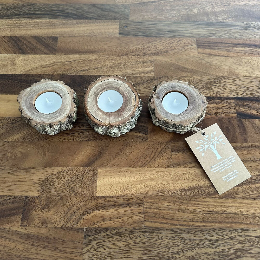 IronBark Slice Tea Light Holders Set 3