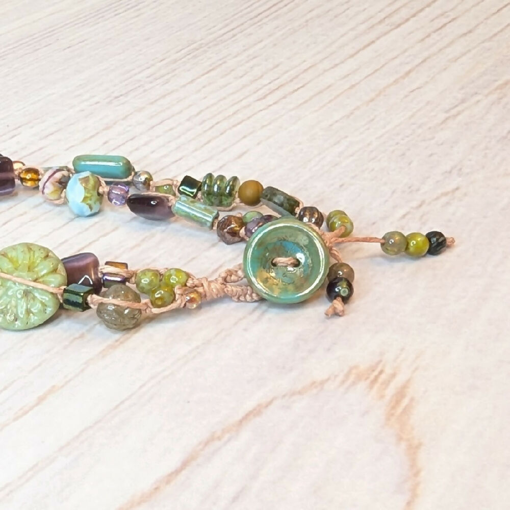 Glass beaded bracelet | hemp bracelet | beaded bracelet