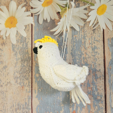 Crocheted Bird - Cockatoo