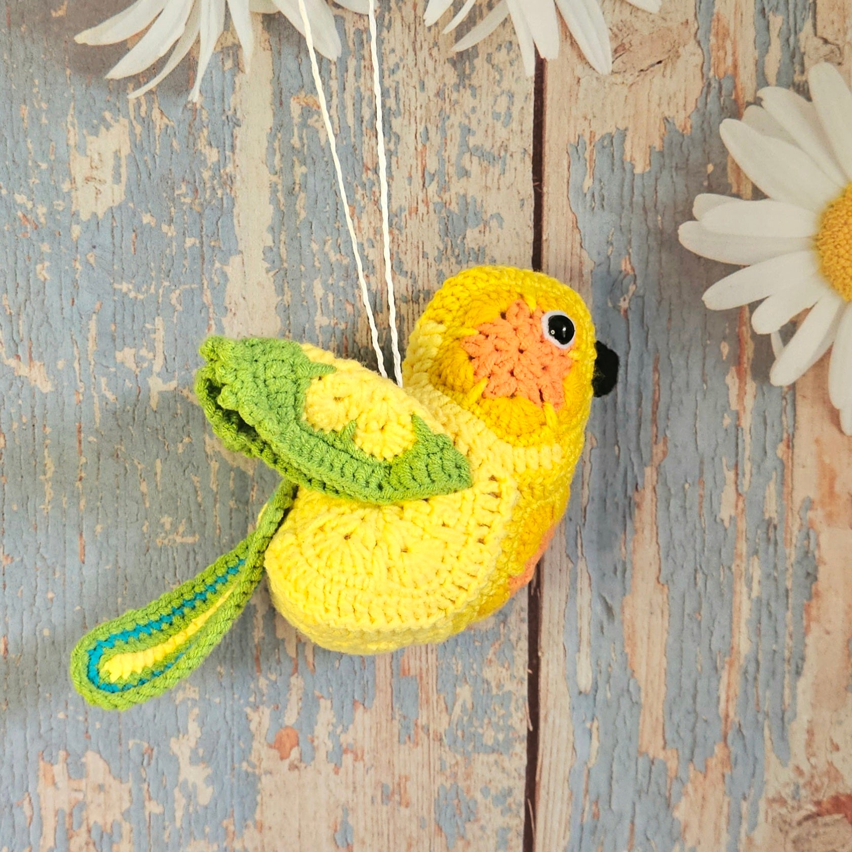Crocheted Bird - Conure