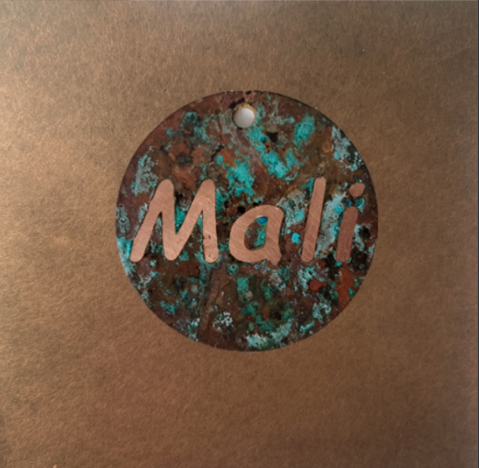 Copper Patina Pet Name Tag