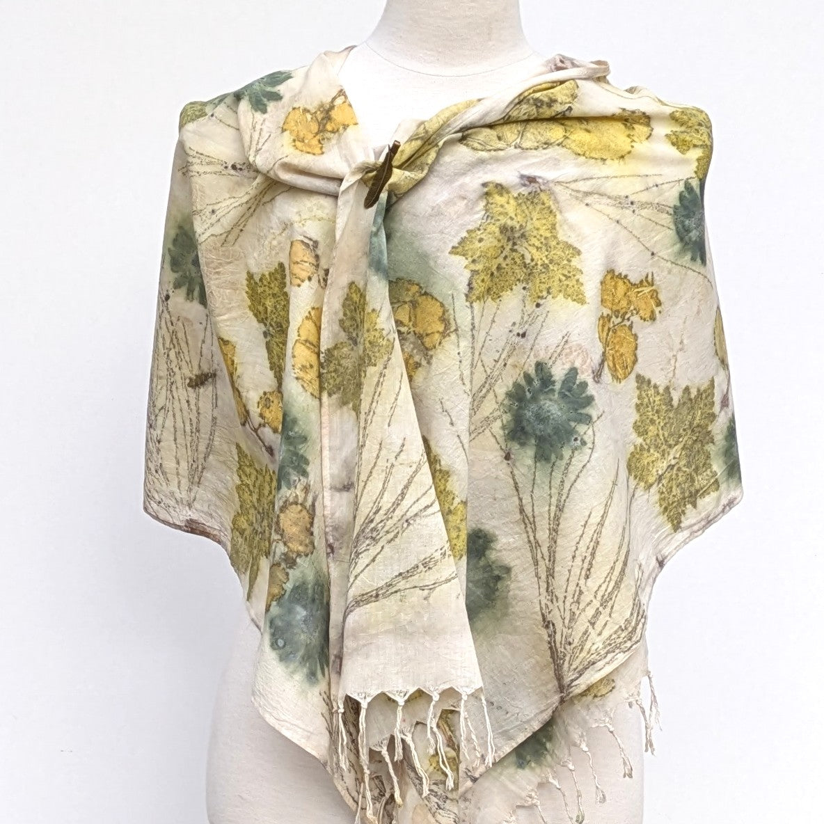 Ecoprint cotton scarf