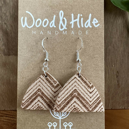 Boho ZigZag Leather & Sterling Silver Dangles