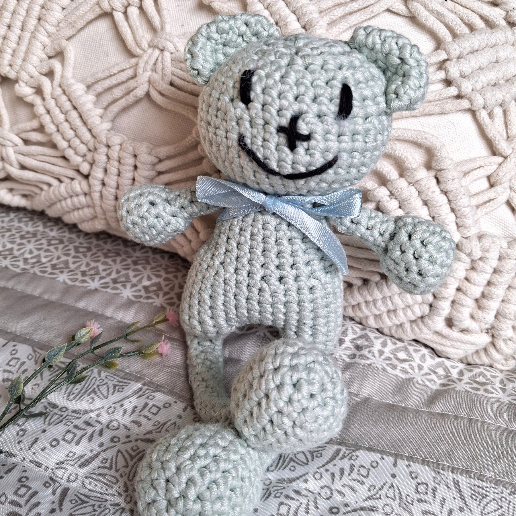 Handmade Crochet Bear Softie - 100% Cotton (multiple colours)