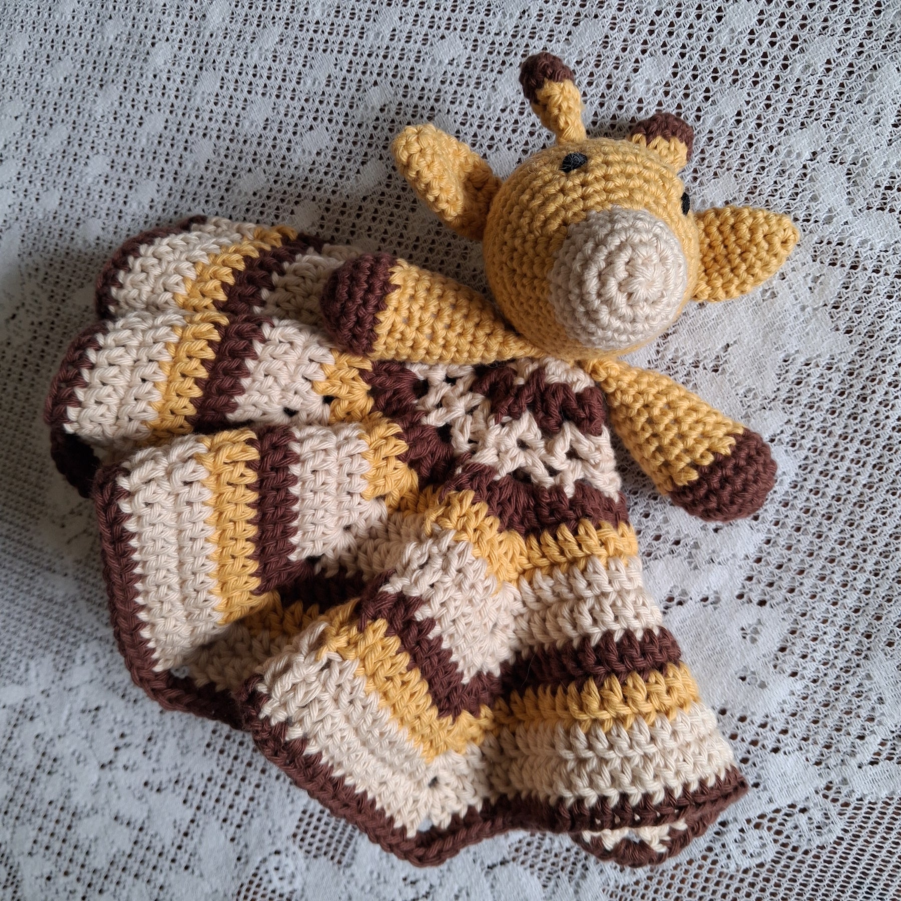 Handmade Crochet Giraffe Comforter - 100% Cotton