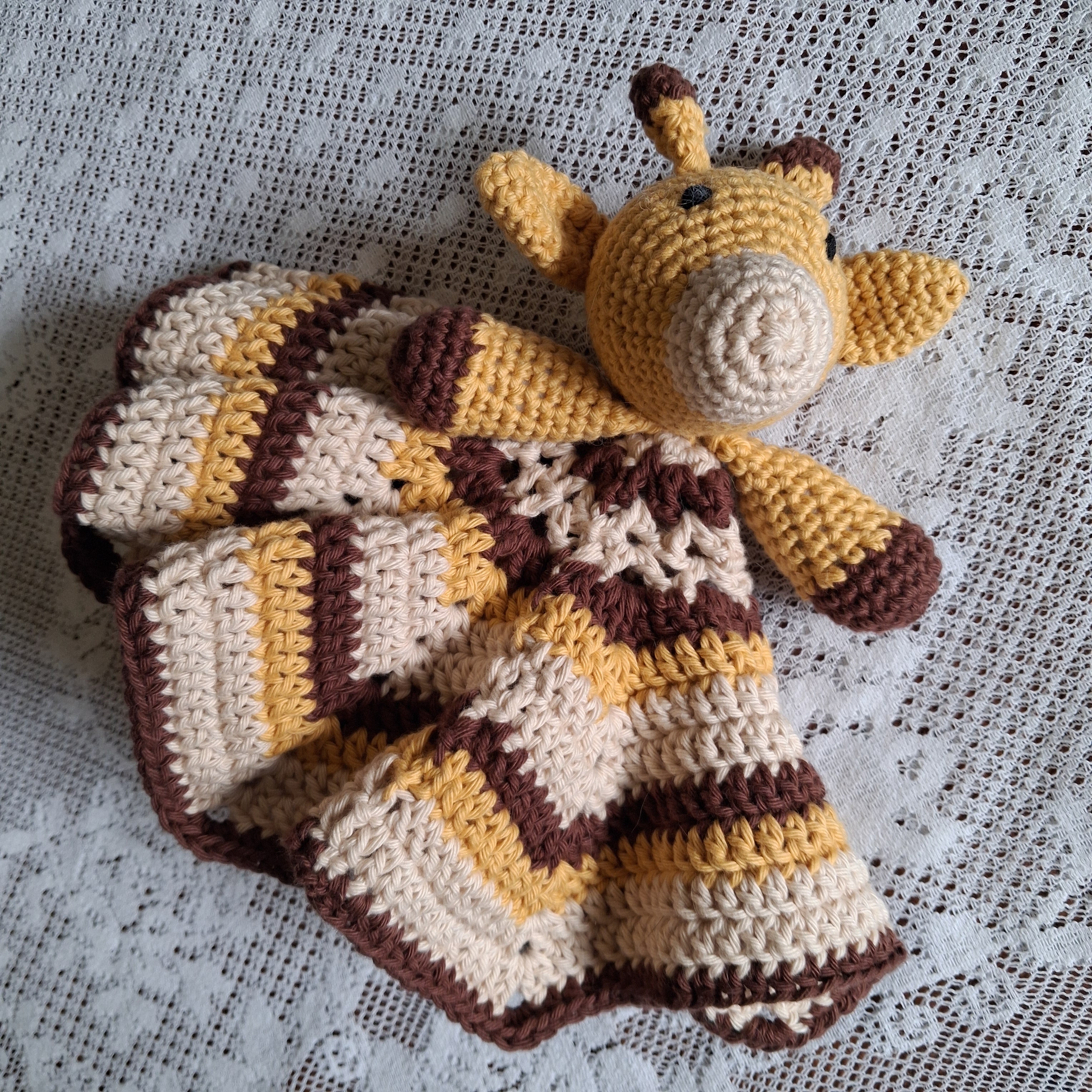 Handmade Crochet Giraffe Comforter - 100% Cotton