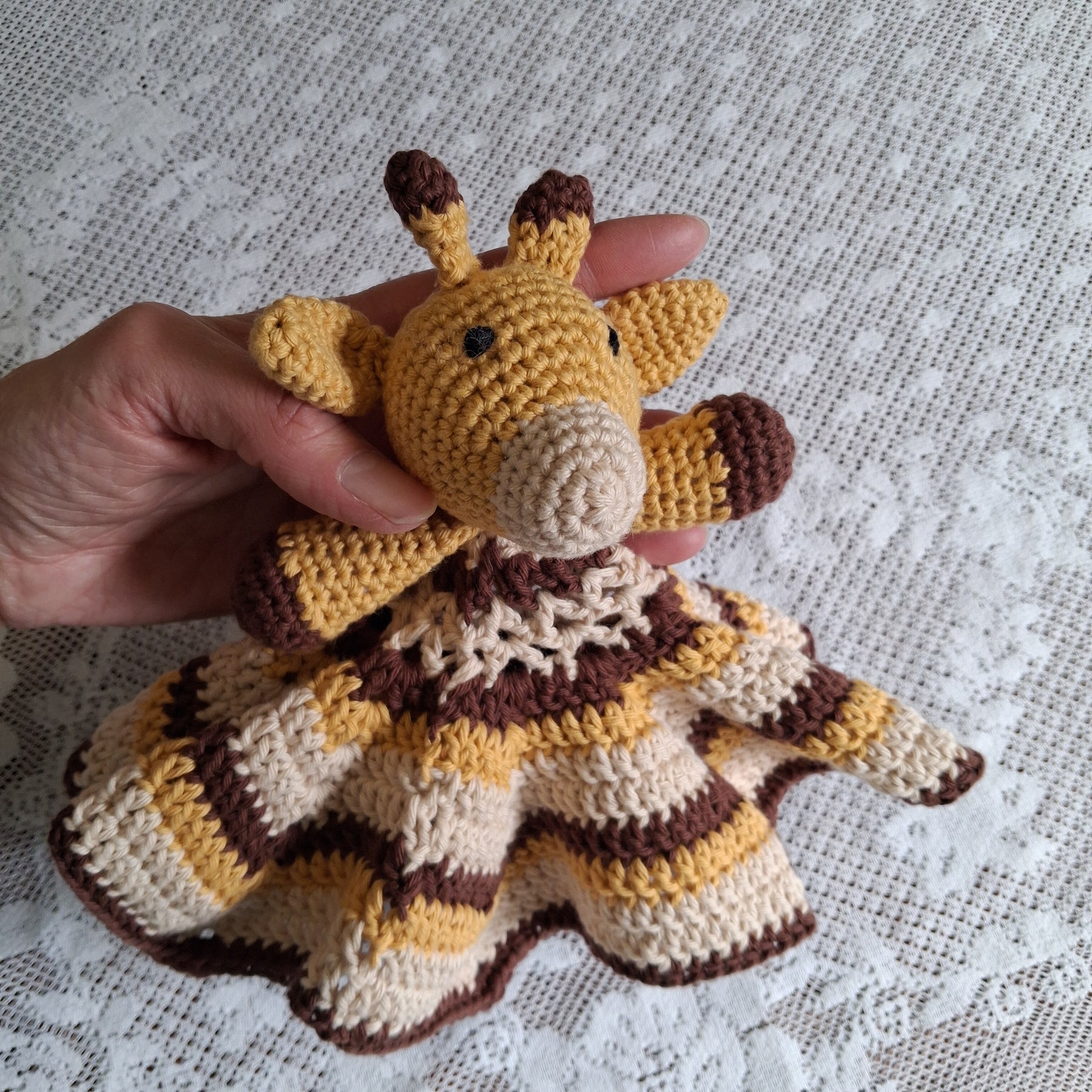 Handmade Crochet Giraffe Comforter - 100% Cotton