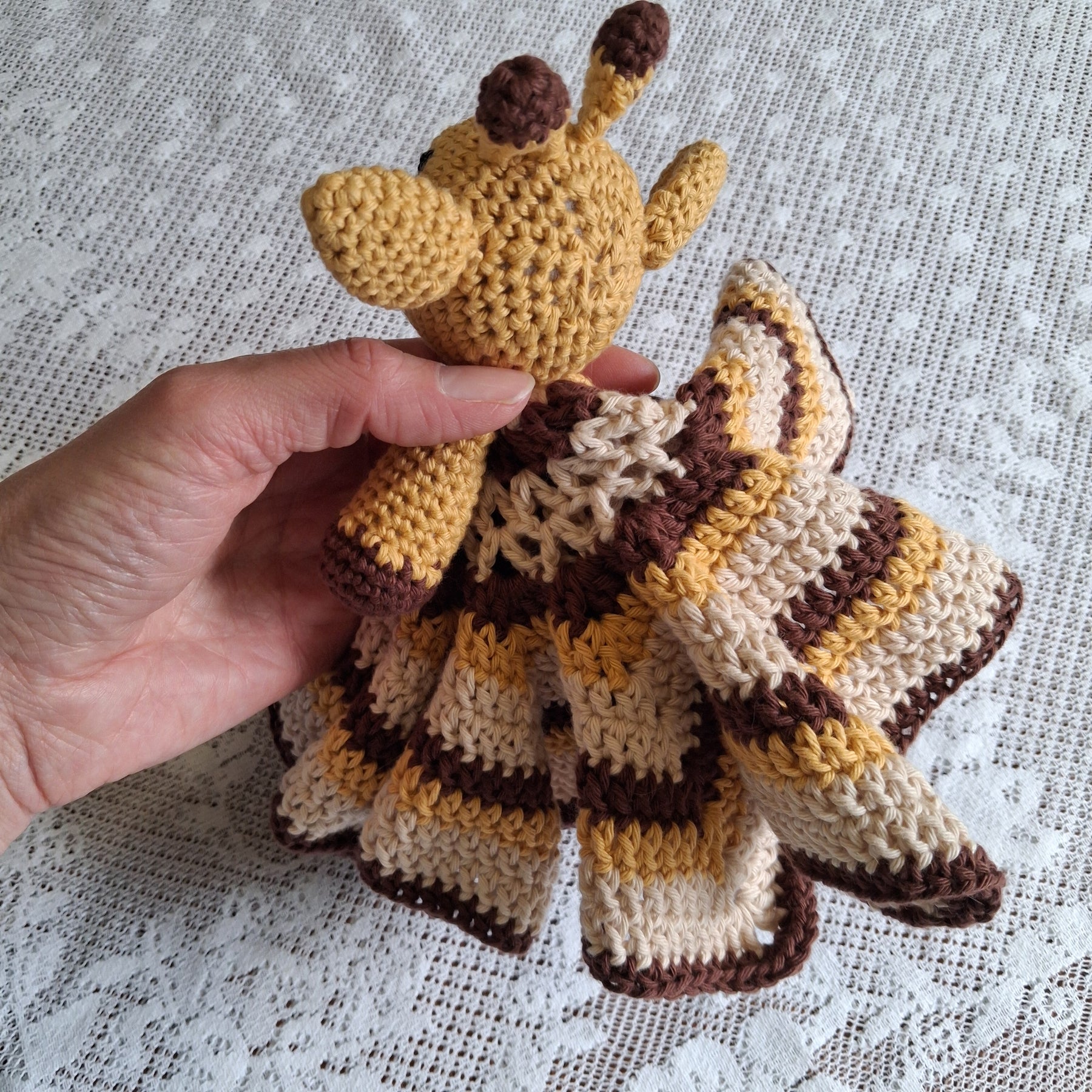 Handmade Crochet Giraffe Comforter - 100% Cotton