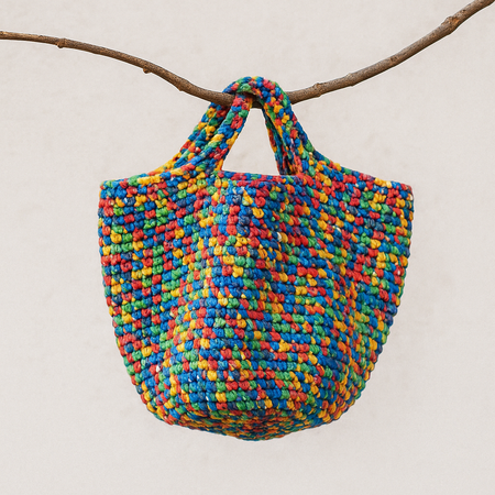 Colorful Basket Hand Bag