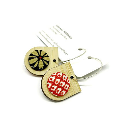 Double Sided Bamboo and Kimono Drops - Red