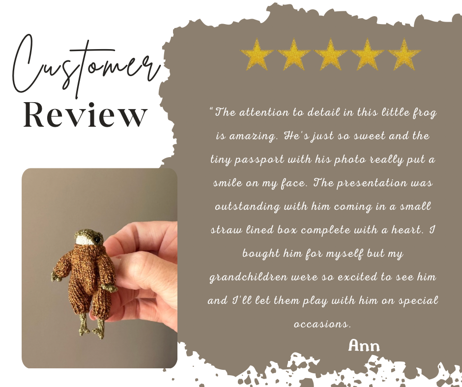 Handmade Poseable Little Froglet Figurine Collectible Gift