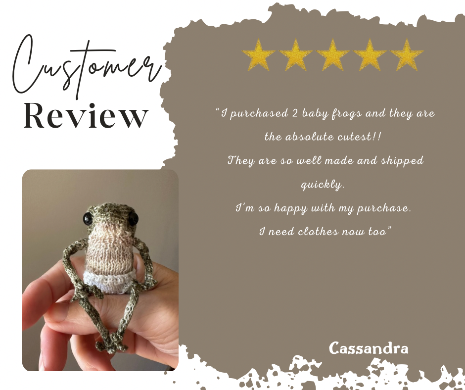 Handmade Knitted Baby Little Frog Fibre Art Gift