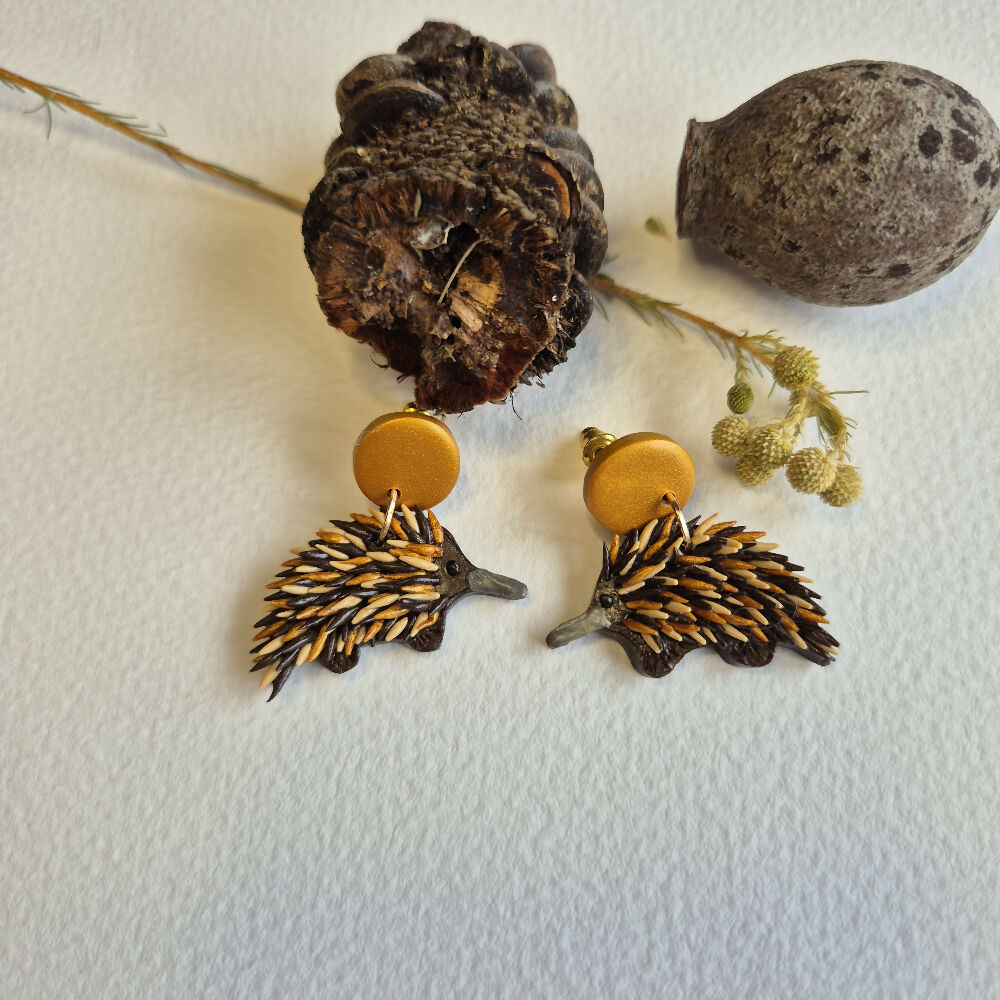 Eddie Echidna Dangle (OR STUD) Earrings