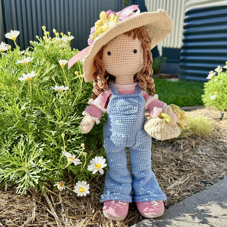 Rosemary | Handmade Crochet | Art Doll | Garden | Flowers | 37cm | Ready to Ship