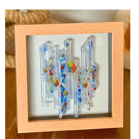 Tropical Fish Abstract Fused Glass Frame