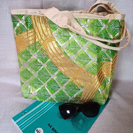 Kimono Tote Bag - Green/Gold