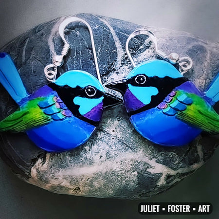 Fairy wren earrings