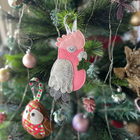 pre-order, Galah cockatoo Christmas decoration