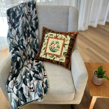 handmade Australian native quilted - kangaroo paw