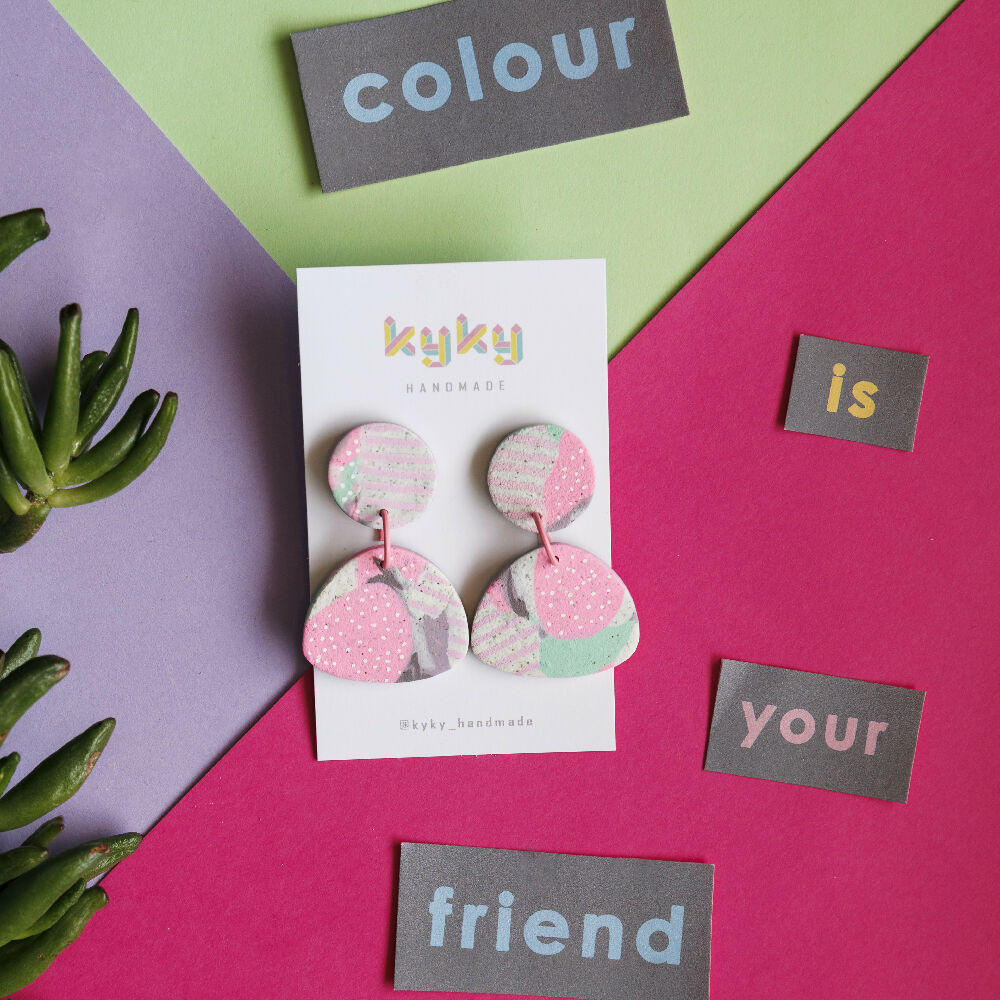 'Belles' Polymer Clay Earrings - Various colours available