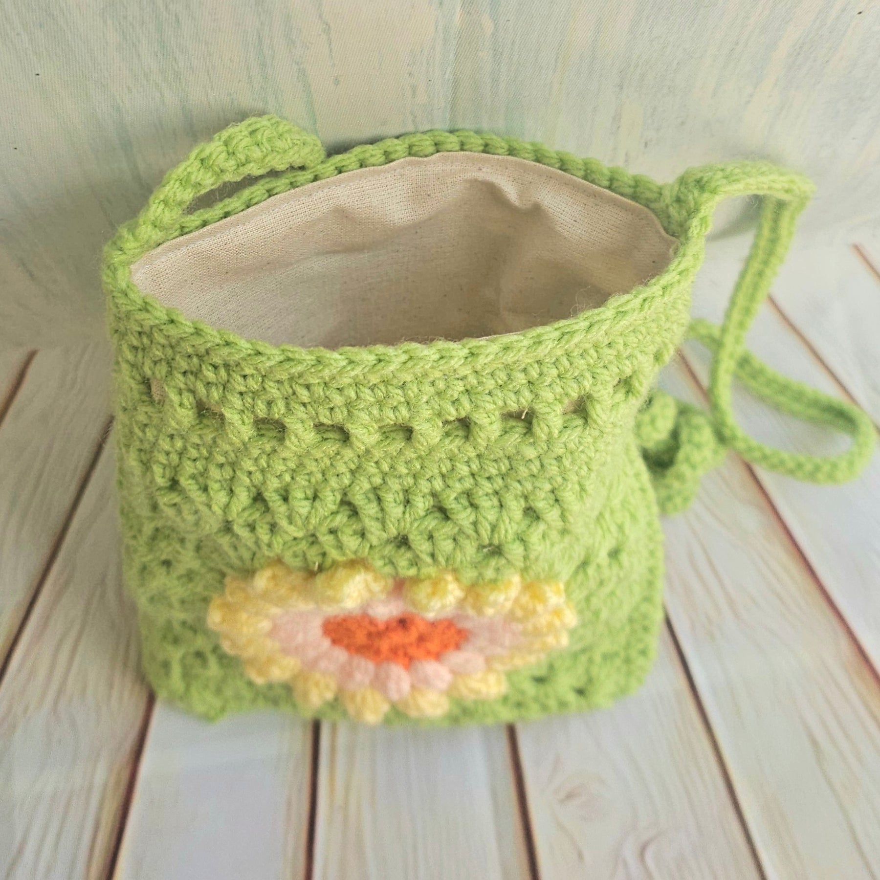 Crocheted Sunflower crossbody bag