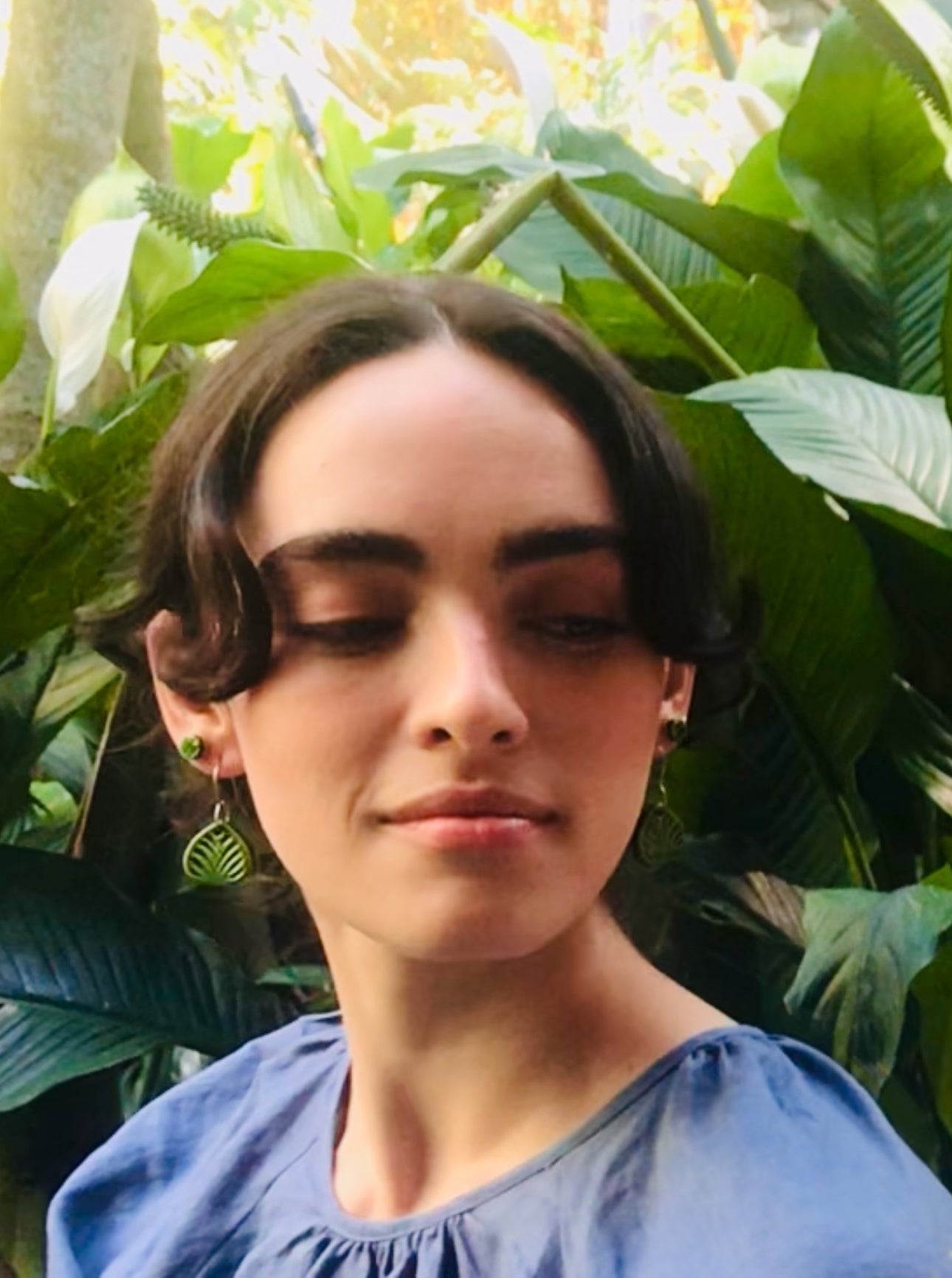 Daintree leaf light weight ceramic earrings