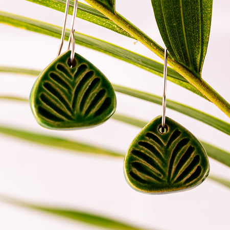 Daintree leaf light weight ceramic earrings