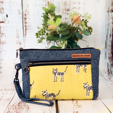 Tiger Double Zip Wristlet Pouch