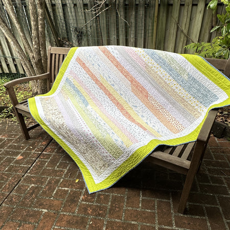 Striped Childrens' Quilt with Dinosaur Panel Backing