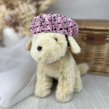 Pink Tweed Pet Beret