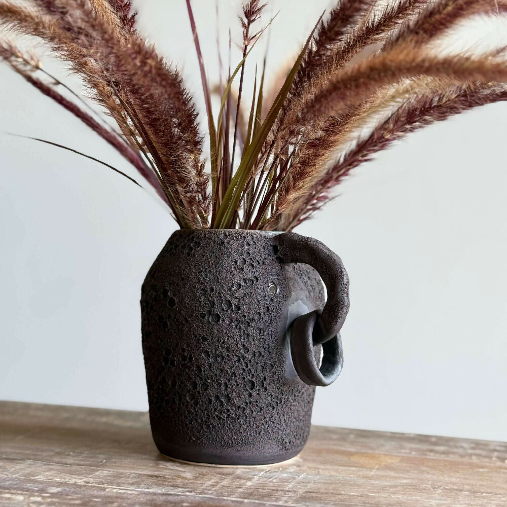 Australian-Ceramic-Pottery-Artist-Ana-Ceramica-Home-Decor-Vases-Terra-Noir-Vase-Earthy-Rustic-Wheel-Thrown-Pottery