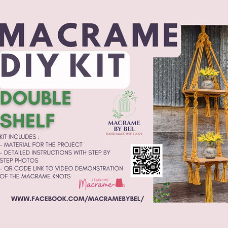 Macrame DIY Kit - Double Shelf Hanger