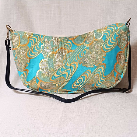 Kimono Shoulder Bag - Sky Blue/Gold