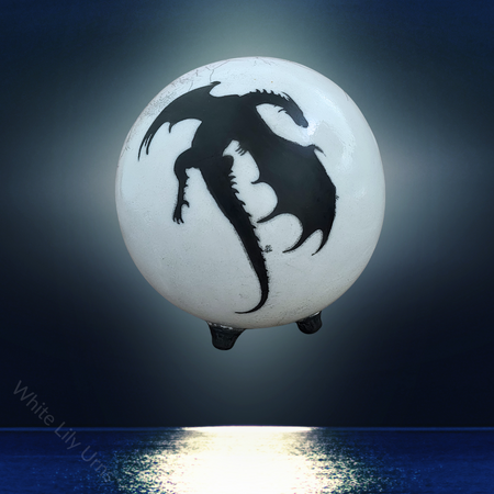 Dragon Moon Raku Fired Pottery Urn