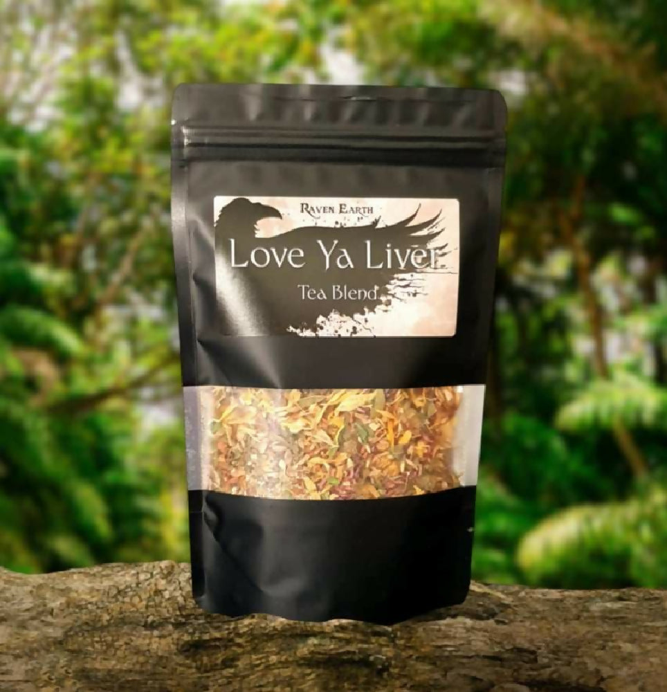 Love ya Liver Tea Blend on tree log