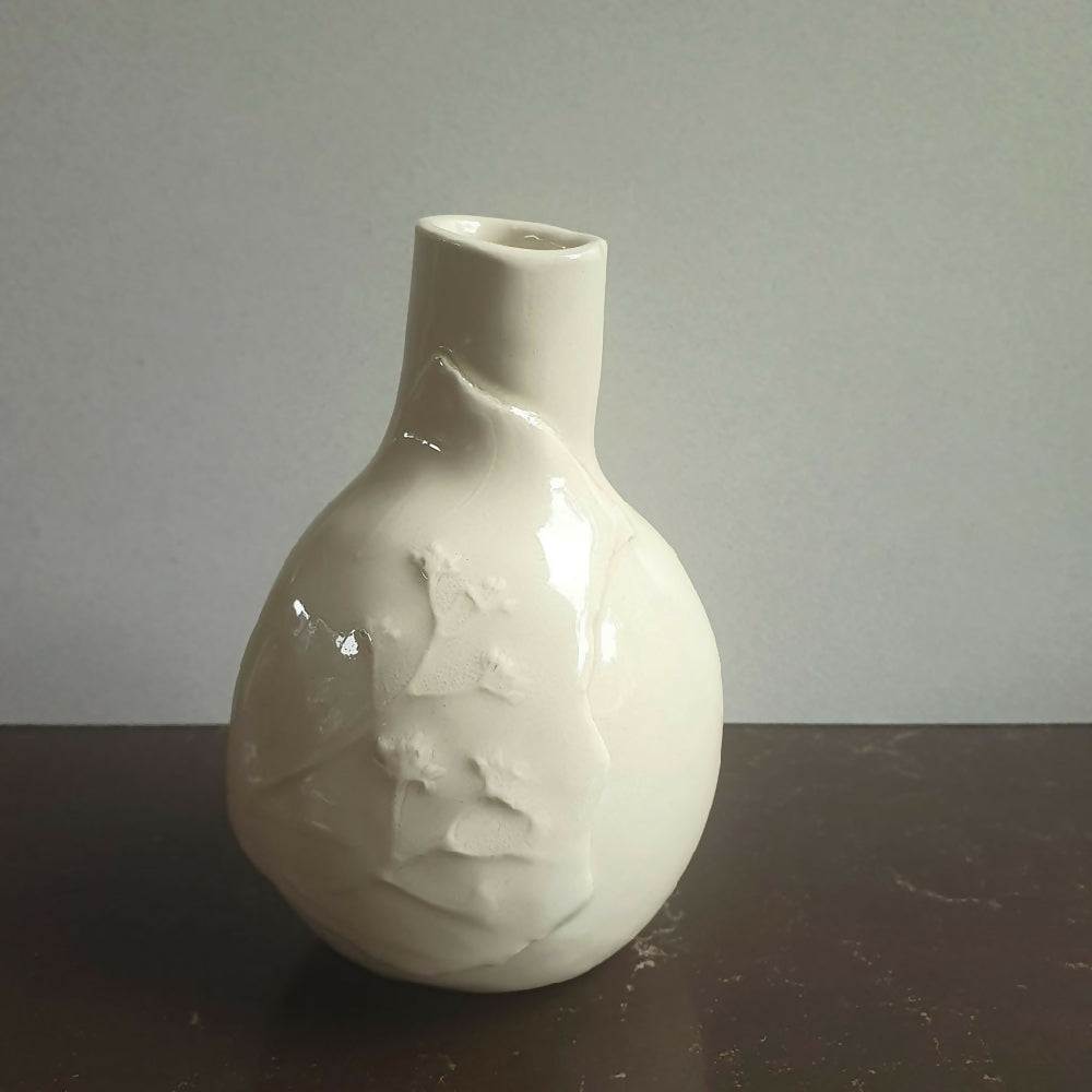 Unique white large bud vase - Gumblossom - white  ceramic - Julie Ann Smith - WEstern Australia