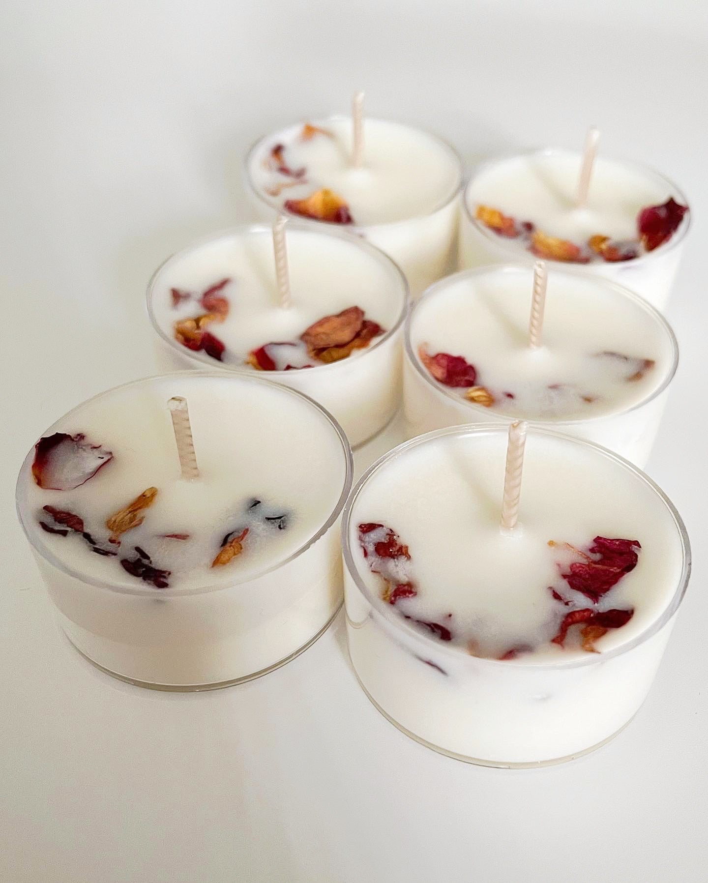 Set of 6 Rose Tea Lights