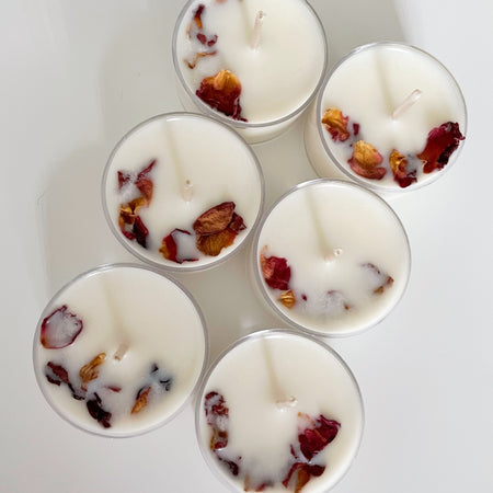 Set of 6 Rose Tea Lights