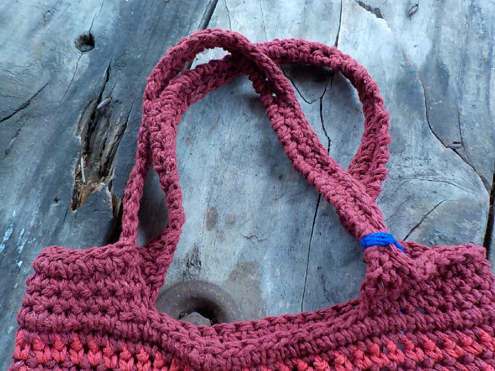 crocheted shopping bag made from cotton